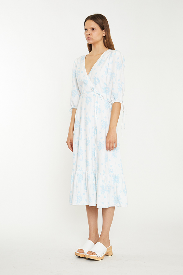 GLAMOROUS ΦΟΡΕΜΑ BLUE WALLPAPER FLORAL