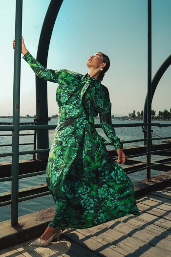 MERSEVI GREEN CARNATION SKIRT