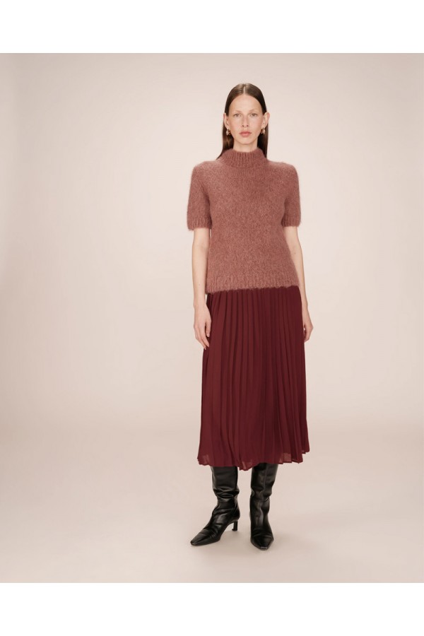 GRACE AND MILA ΦΟΥΣΤΑ PLISSE CHOCOLAT