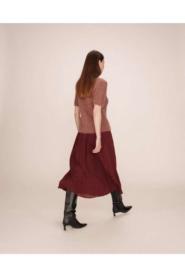 GRACE AND MILA ΦΟΥΣΤΑ PLISSE CHOCOLAT