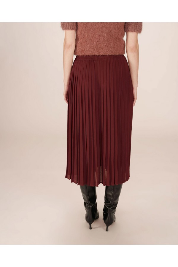 GRACE AND MILA ΦΟΥΣΤΑ PLISSE CHOCOLAT