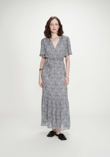 GRACE AND MILA ΦΟΡΕΜΑ PRINT FLARED MAXI DRESS CIEL VENELLE