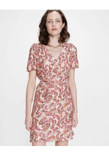 GRACE AND MILA ΦΟΡΕΜΑ V-NECK DRESS PECHE VICTOIRE