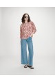GRACE AND MILA LOOSE FLORAL BLOUSE WITH PUFF SLEEVES PECHE VEZIA