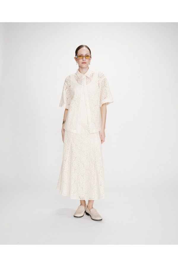 GRACE AND MILA ΠΟΥΚΑΜΙΣΟ STRAIGHT LACE VENDEL ECRU