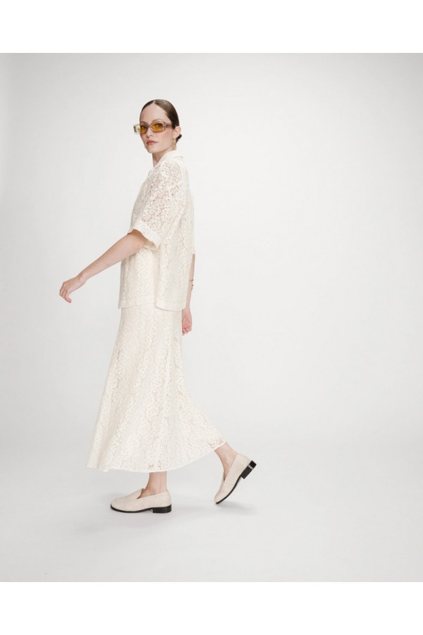 GRACE AND MILA ΠΟΥΚΑΜΙΣΟ STRAIGHT LACE VENDEL ECRU
