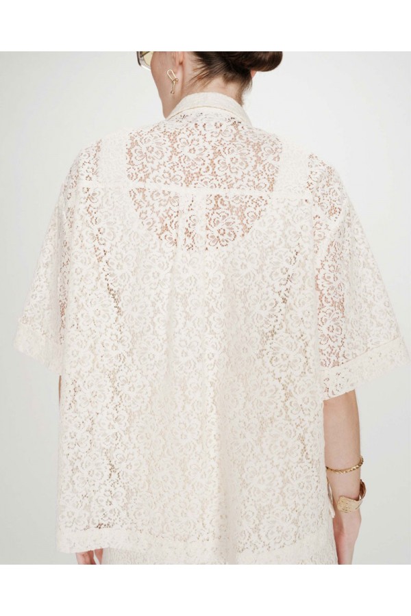 GRACE AND MILA ΠΟΥΚΑΜΙΣΟ STRAIGHT LACE VENDEL ECRU