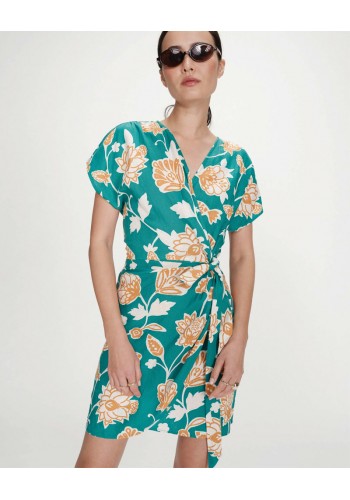 GRACE AND MILA ΦΟΡΕΜΑ WITH SHORT SLEEVES GREEN VELORA