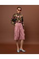OVERSIZED CHIFFON SHIRT - BLOSSOMS BLACK