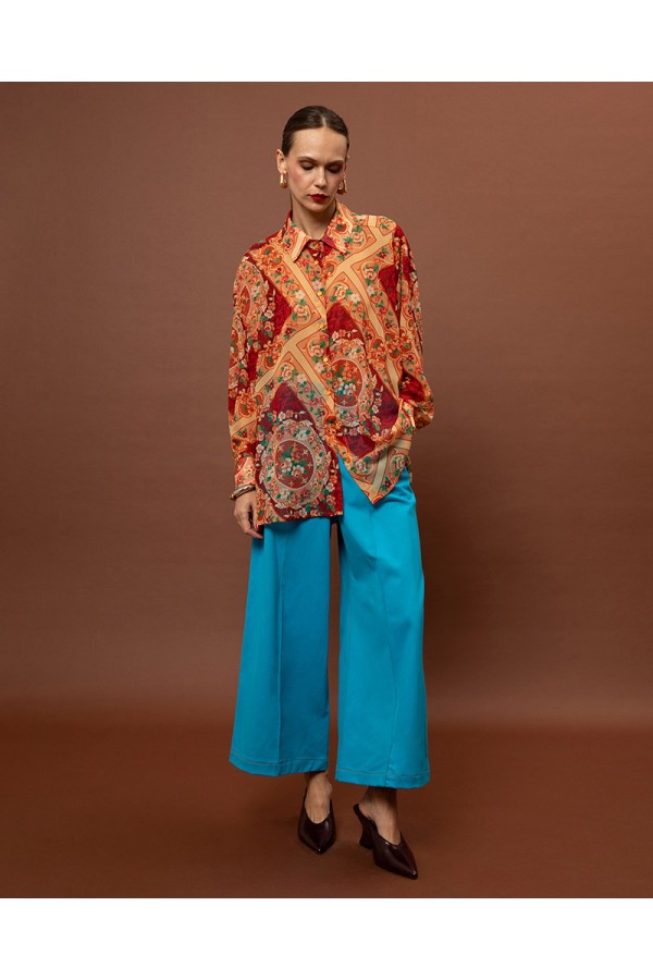 OVERSIZED CHIFFON SHIRT - MPOUCHARA