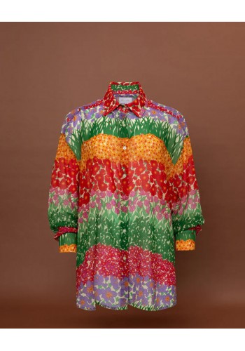 OVERSIZED CHIFFON SHIRT - GARDEN