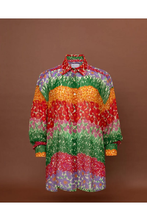 OVERSIZED CHIFFON SHIRT - GARDEN