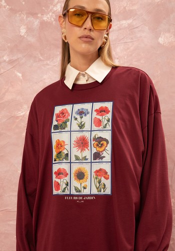 LONG SLEEVE T-SHIRT - BURGUNDY