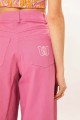 WIDE LEG DENIM PANTS PINK
