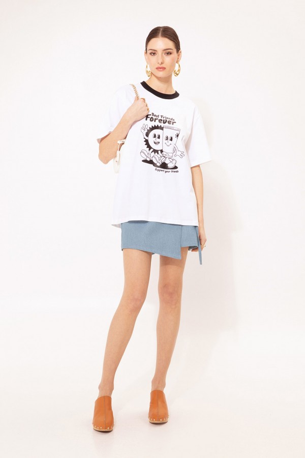 OVERSIZED T-SHIRT BFF WHITE
