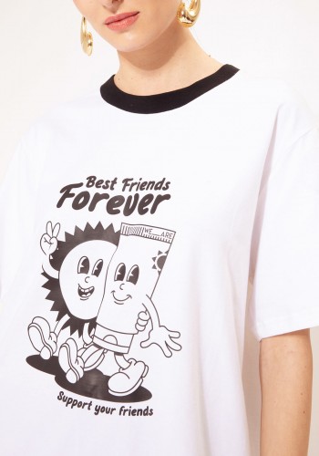 OVERSIZED T-SHIRT BFF WHITE