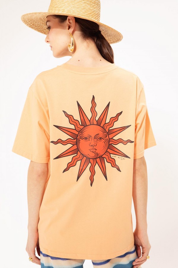 OVERSIZED STAMPED T- SHIRT SUN ORANGE
