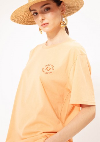 OVERSIZED STAMPED T- SHIRT SUN ORANGE