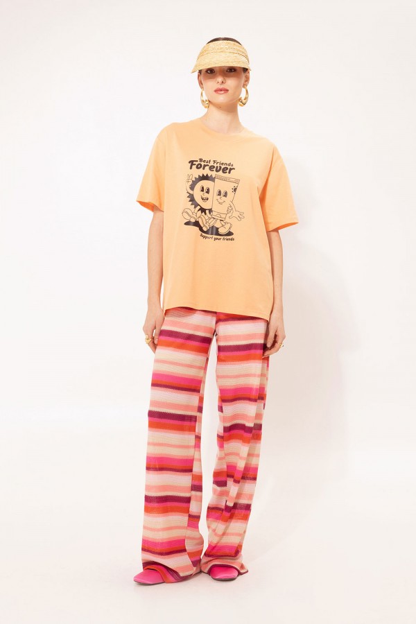 OVERSIZED T-SHIRT BFF PEACH
