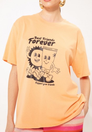 OVERSIZED T-SHIRT BFF PEACH