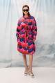PRINTED OVERSIZED COAT RED MOUNTAINS