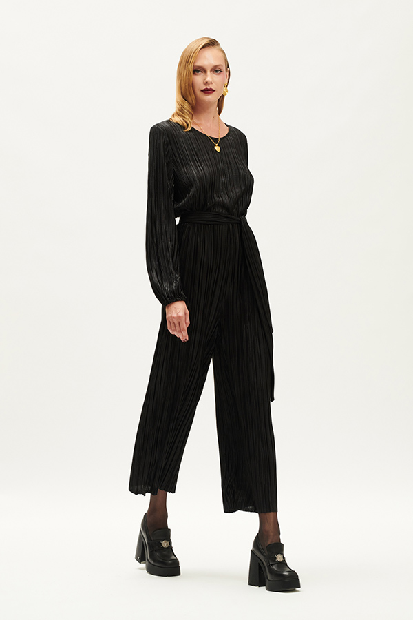  PLEATED JUMPSUIT BLACK