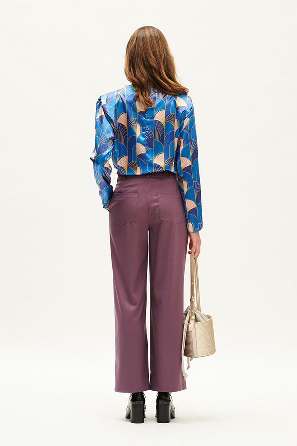 SEAM-DETAILING TROUSERS PURPLE