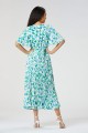 ΦΟΡΕΜΑ GREEN FLORAL PLISSE MIDI