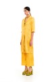 SHORT SLEEVE MIDI DRESS YELLOW CROCO