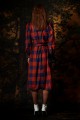 GINGHAM WRAPPED MIDI DRESS