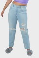 KENDALL HIGH RISE STRAIGHT LEG JEANS LIGHT BLUE