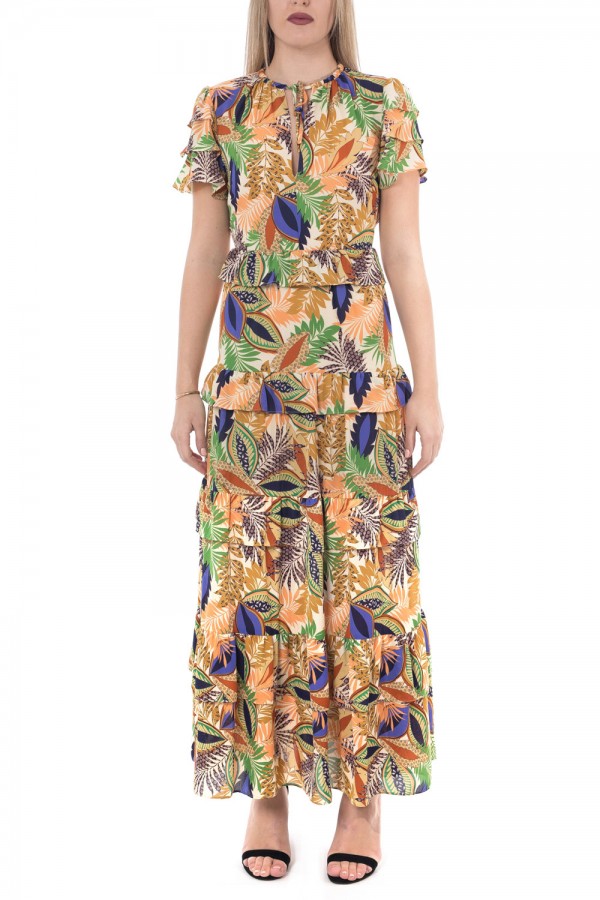 GLAMOROUS DRESS FLORAL MULTI OPEN BACK